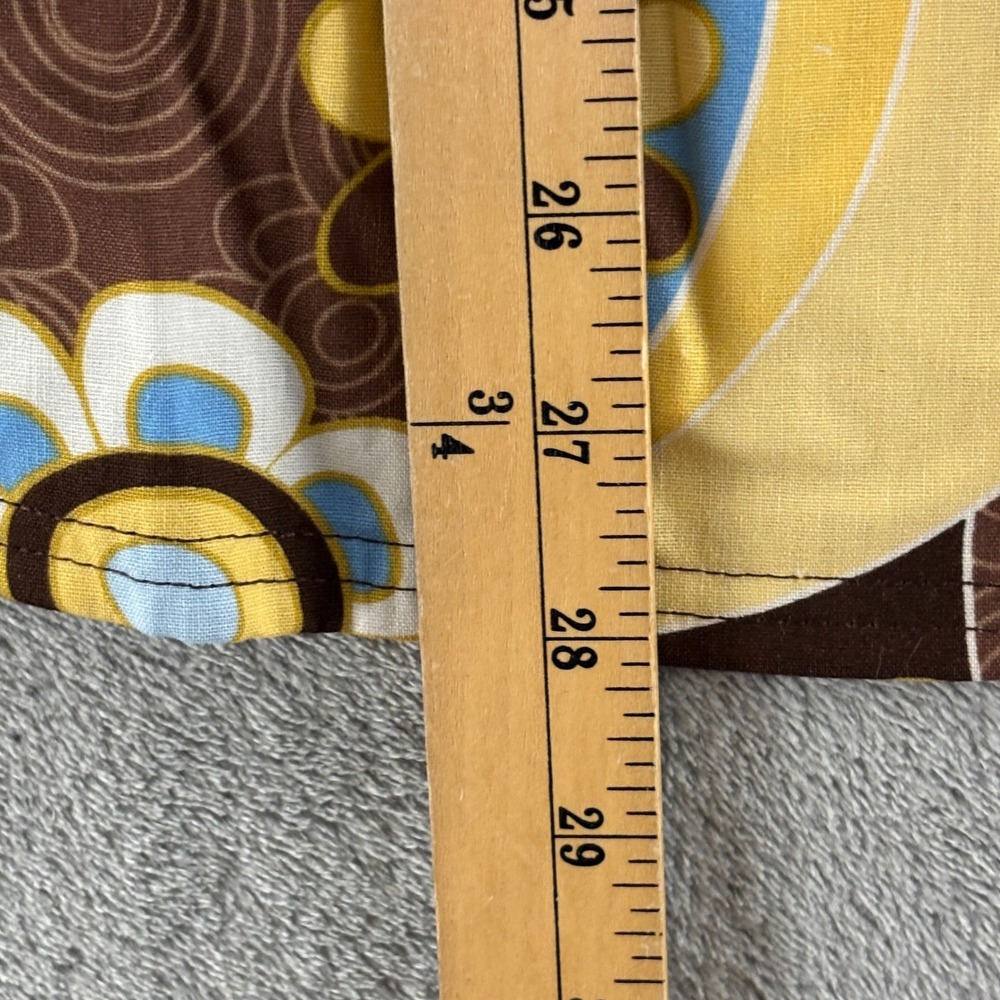 Cherokee Flexibles Floral Scrub Top Womens‎ 2XL Brown Stretch Side Panels V Neck - Picture 7 of 7